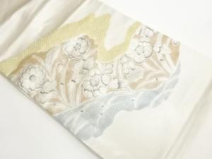 手描き道長取りに花葉・鹿の子模様名古屋帯